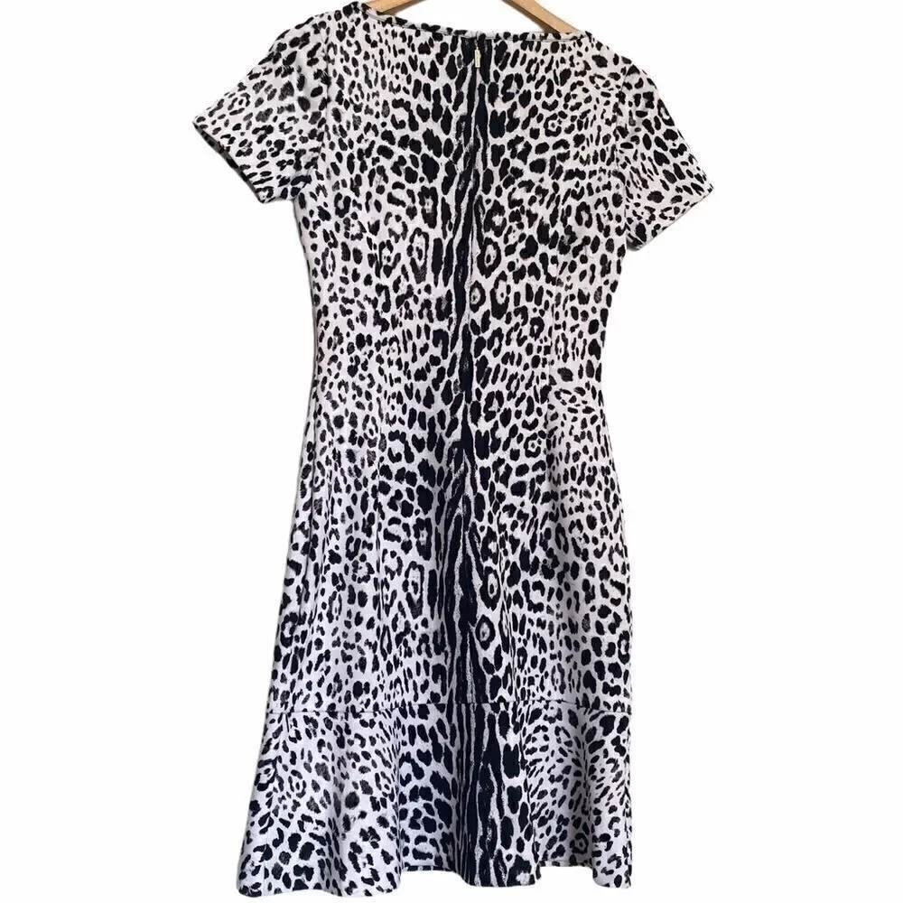 MICHAEL KORS Snow Leopard Print Flounce Dress XS - Picture 5 of 6
